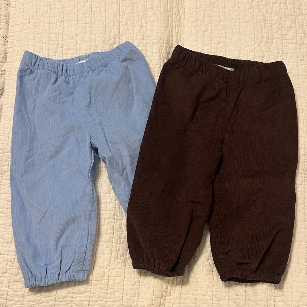 Kids Corduroy Jogger Set - Light Blue & Brown